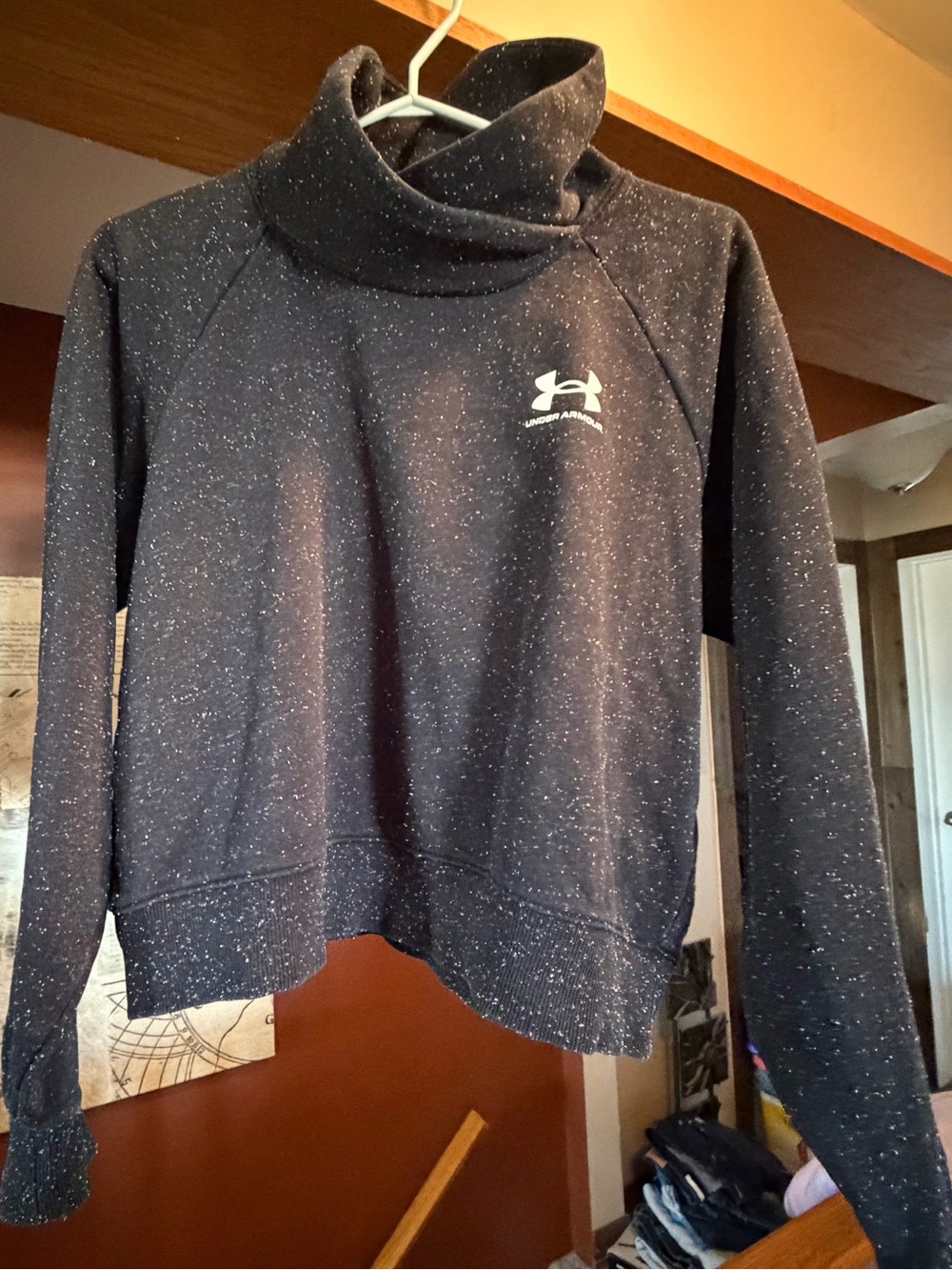 Under Armour Black Speckled Funnel Neck Pullover